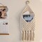 Macrame Wall Mounted Mail Organizer – Handmade Woven Hanging Basket for Boho Home & Office Décor, Over-the-Door Key, Letter, Envelope & File Holder for Entryway or Hallway, White